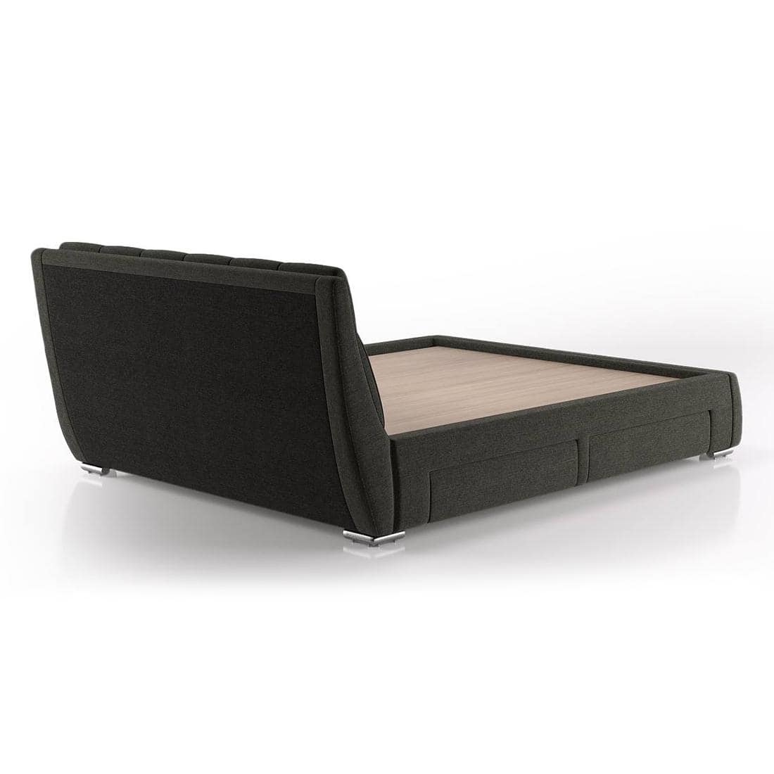 Stanhope Engineered Wood Queen Size Drawer Storage Upholstered Bed In Finish