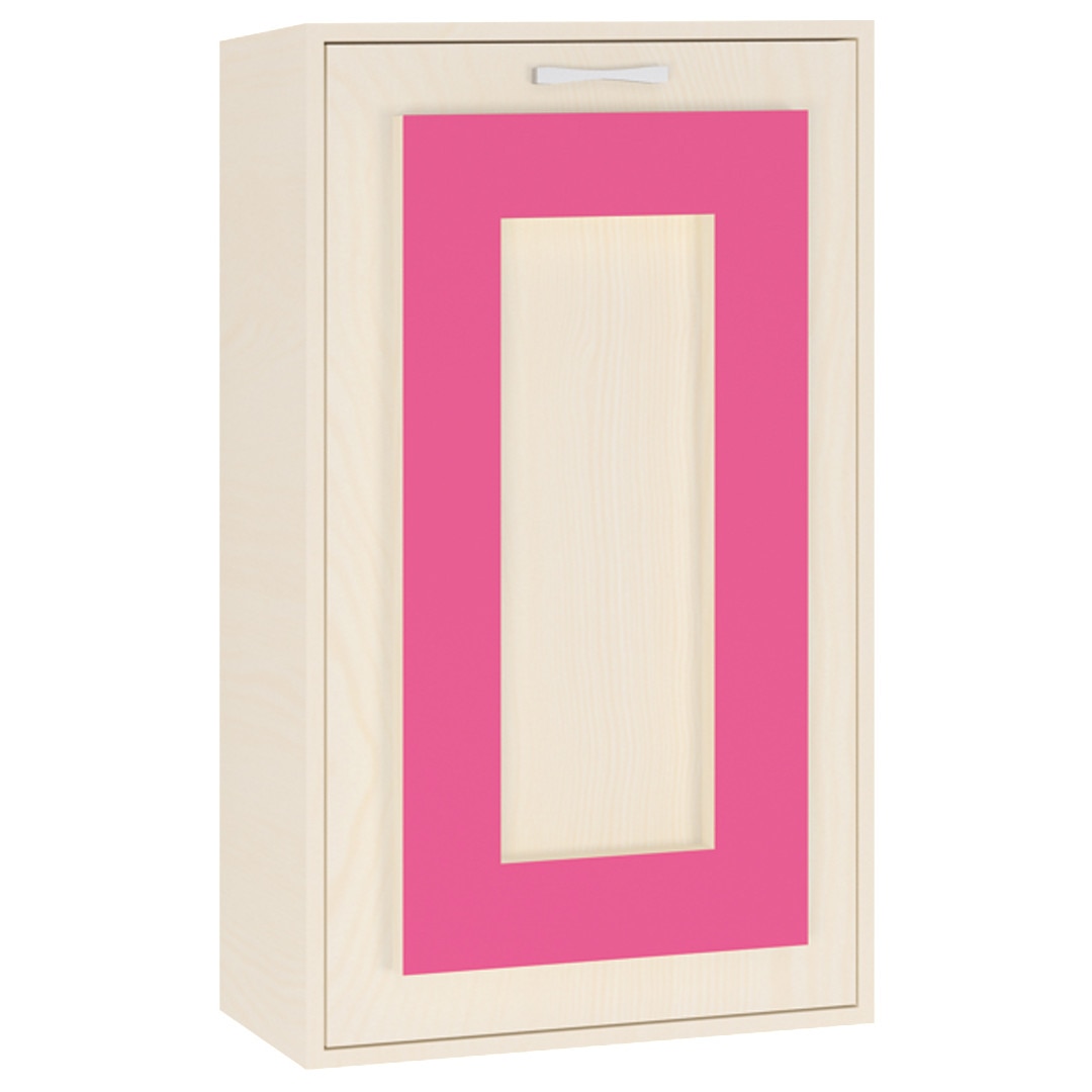 Calypso Kids Wall Mounted Folding Study Desk and Built In Bookshelf in Light Wood Barbie Pink Colour