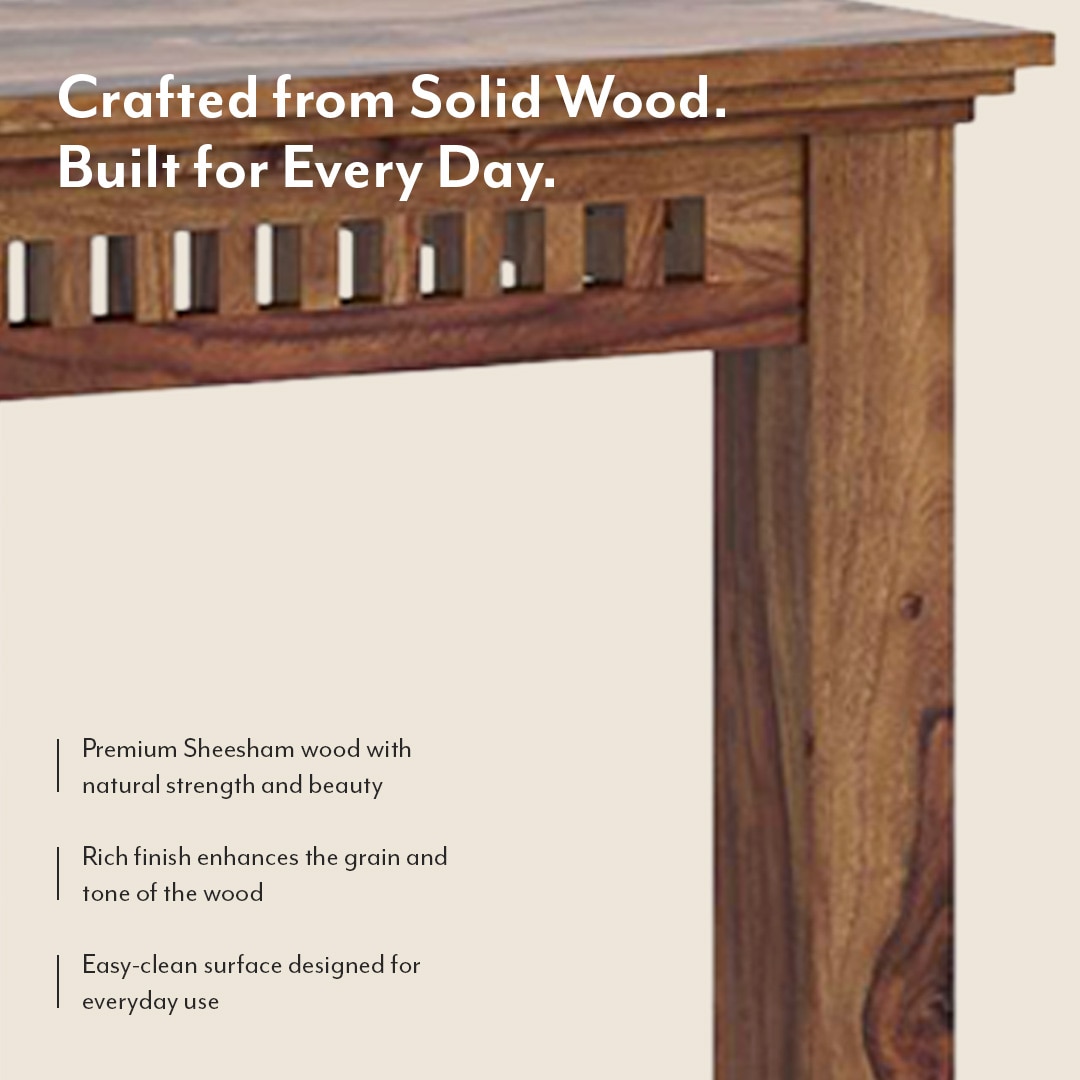 Fidora 6 Seater Dining Table In Honey Finish