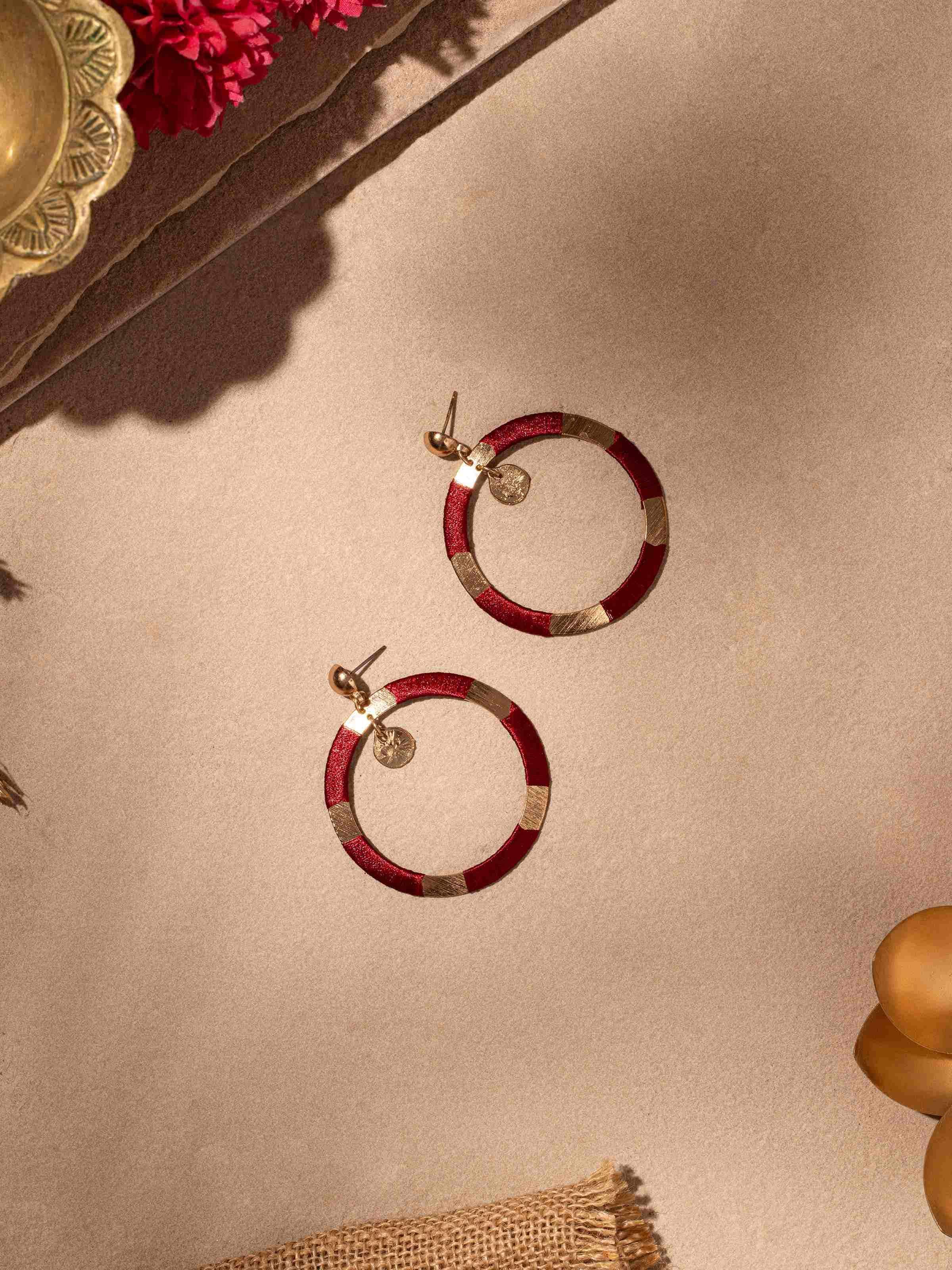 Close-up of Glass Bead Drop Earrings highlighting detailed bead design.