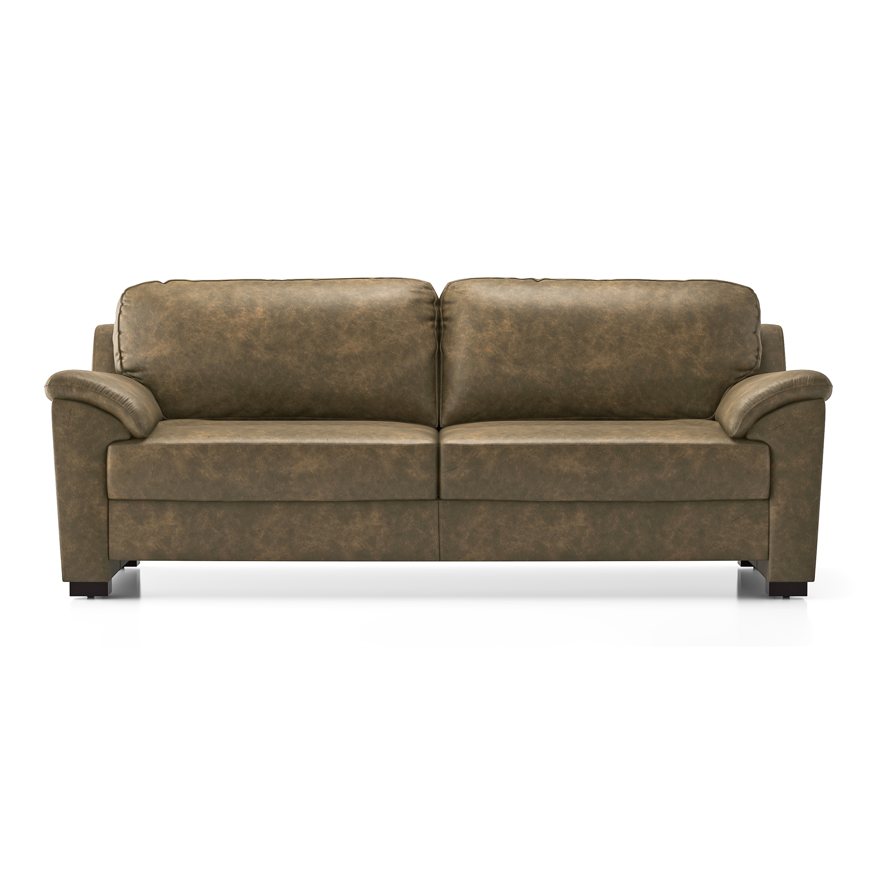 Farina 3 Seater Luxury Italian Leather Sofa In Antique Moss