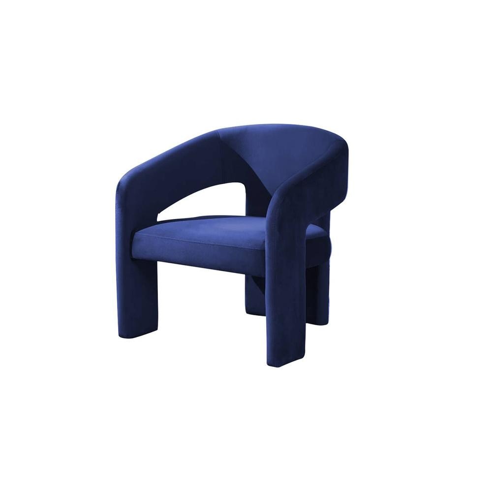 Ashley Velvet Accent Chair in Navy Blue Colour