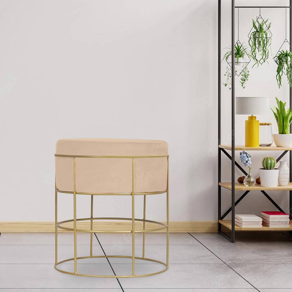 Calliope Solid Wood  Ottomon in  Brown Colour