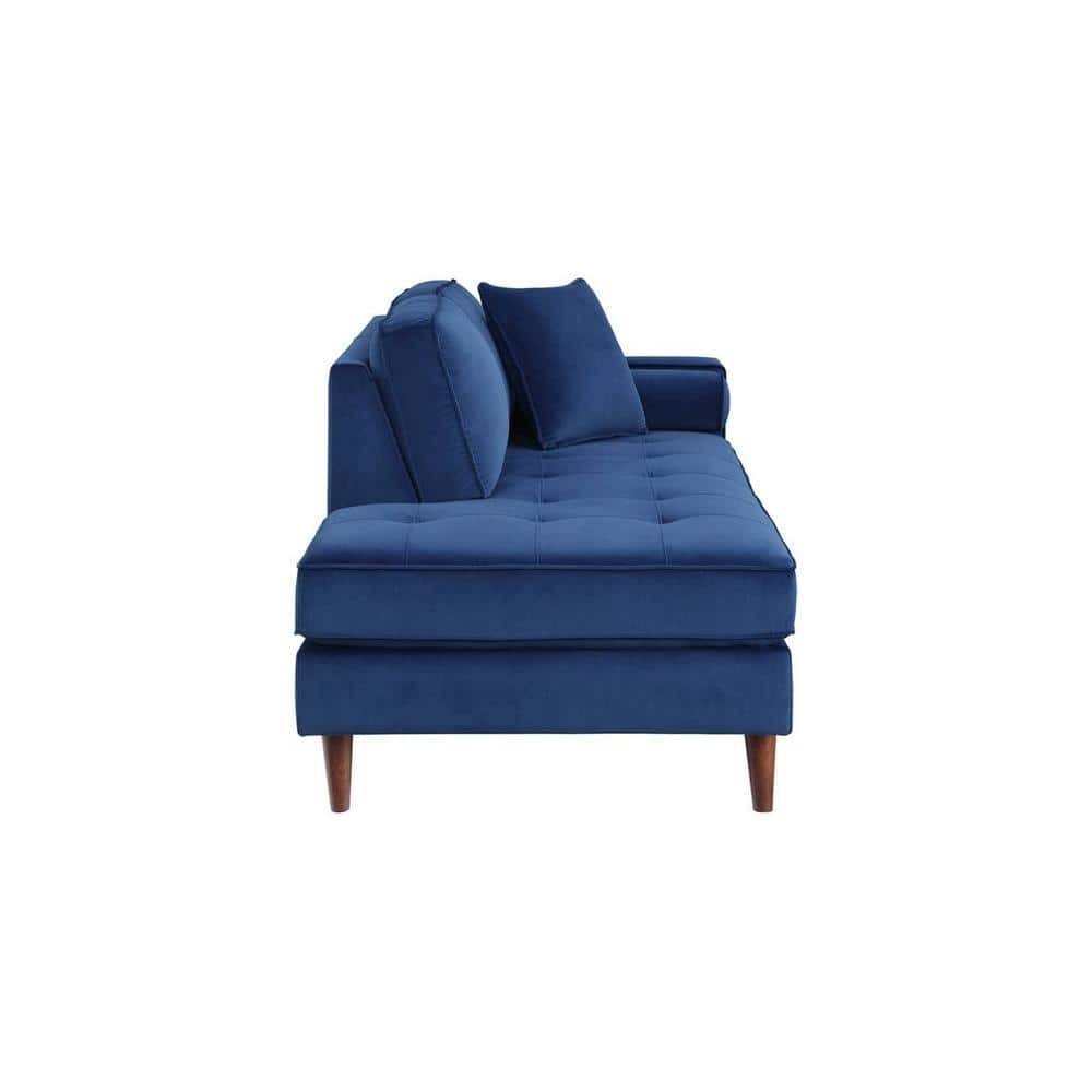 Mydril Velvet Chaise Launger in Navy Blue Colour