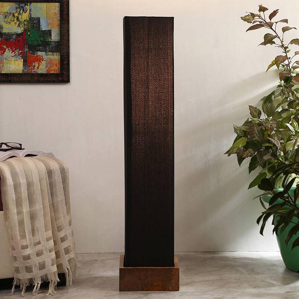 Cher Black Cotton Shade Floor Lamp