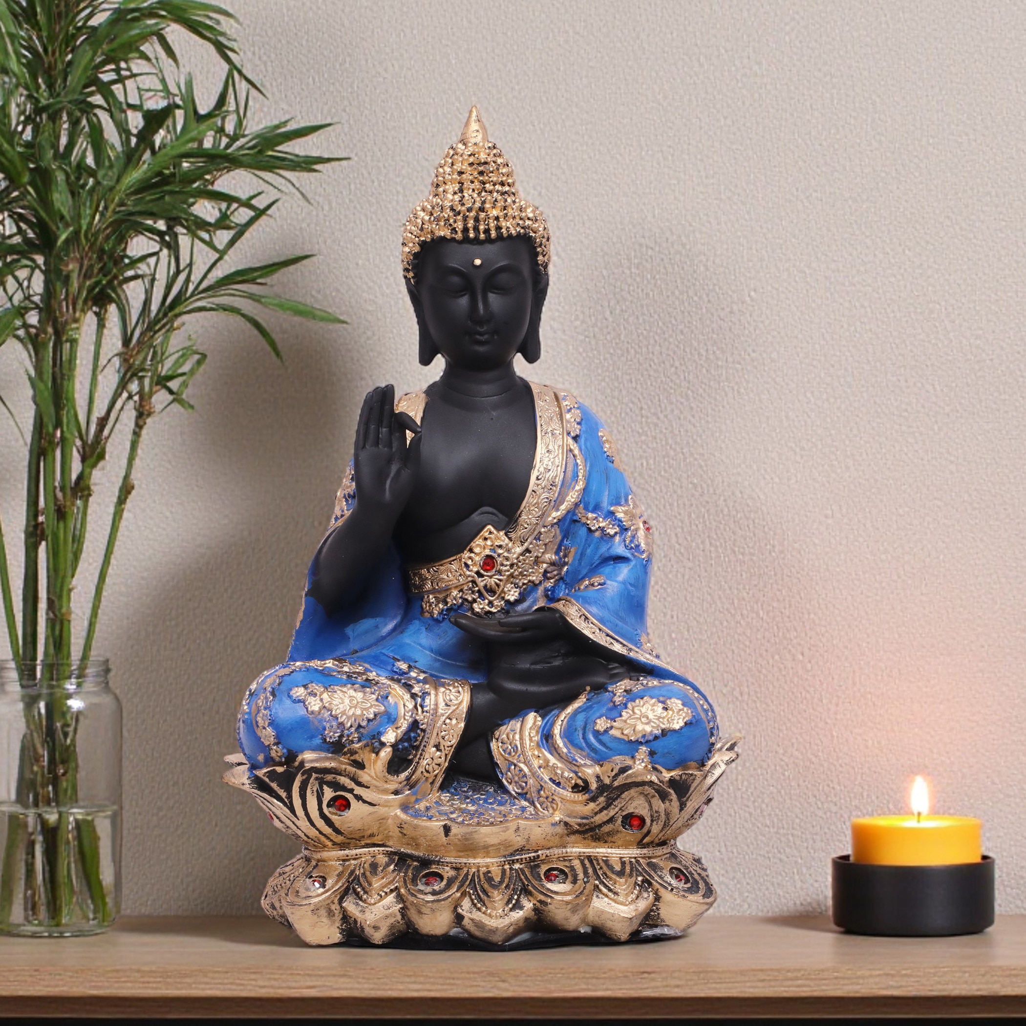 VEDAS Polyresin  Figurine in Black Colour - Vedas