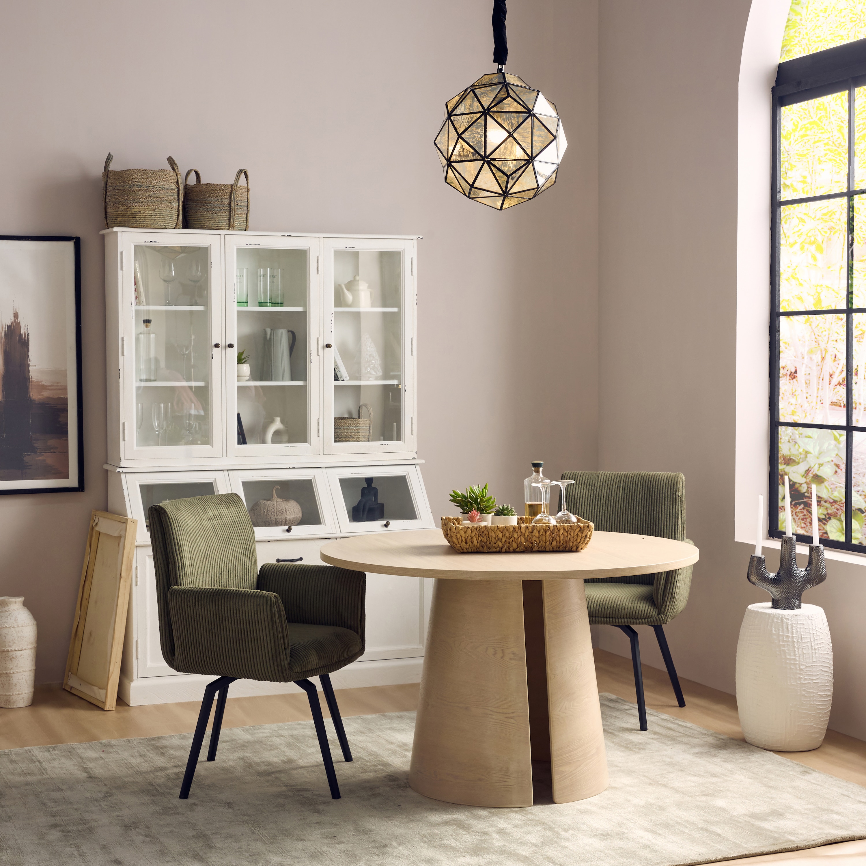 Stella Hughes Veneer 4 Seater Dining Table in Brown Finish - Living Shape