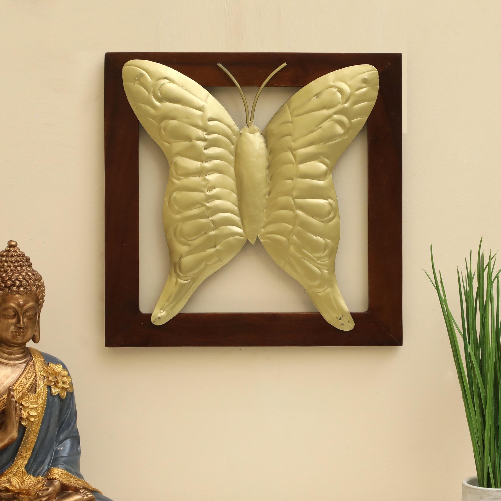 W-Remi Abstract Metal Wall Decor in Gold Set of 1 - Vedas Exports