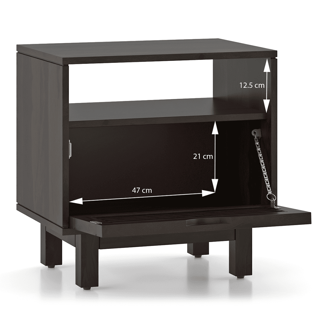 Cambry Solid Wood Bedside Table In American Walnut Finish