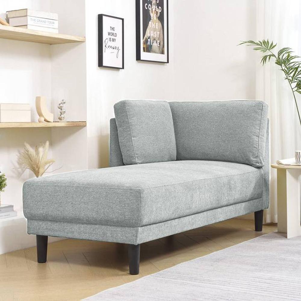 Lacrista Fabric Chaise Launger in Grey Colour