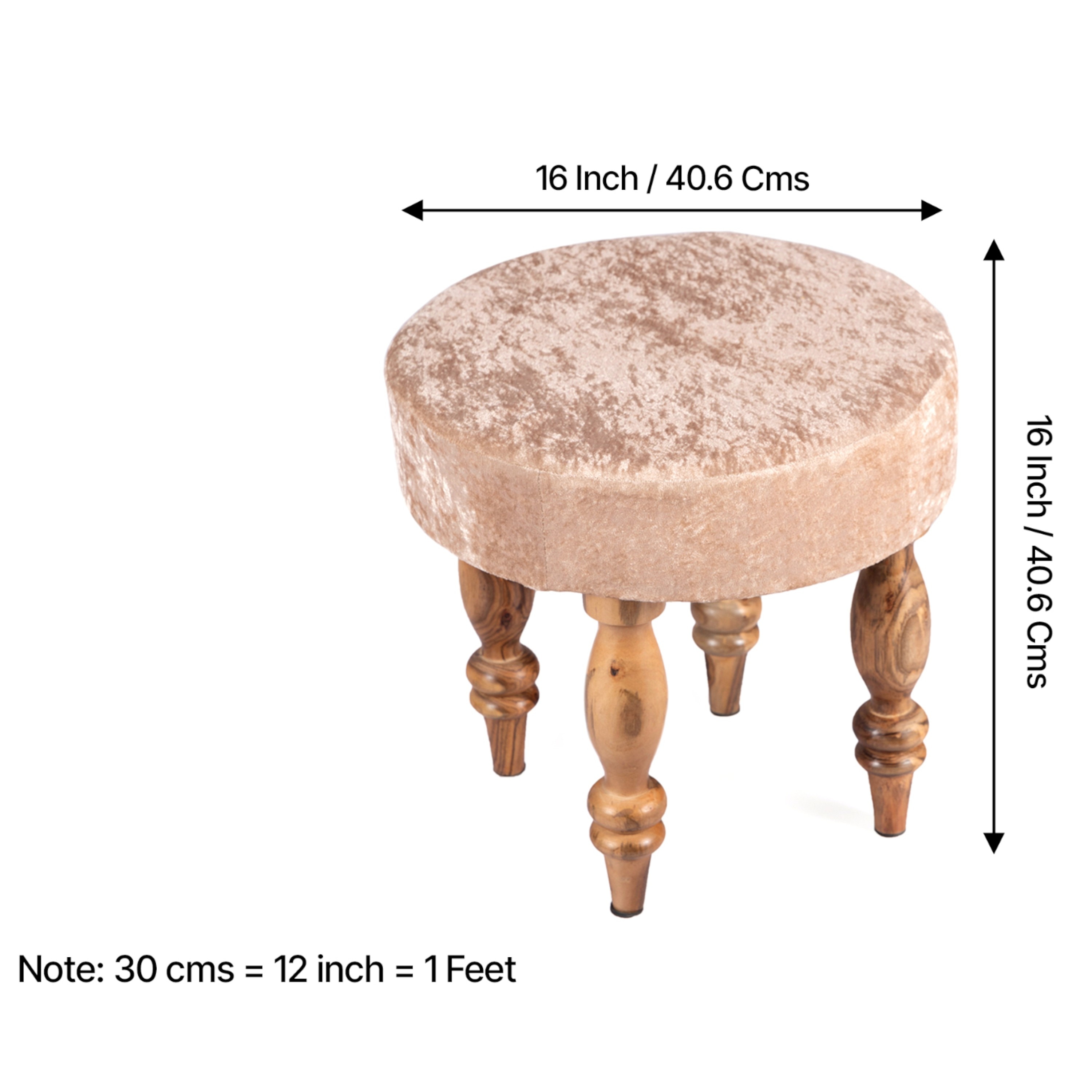 Cairo Sheesham Wood Accent 3+1+1 Seater Bench Set With 2 Stools In Beige Sparkle Velvet