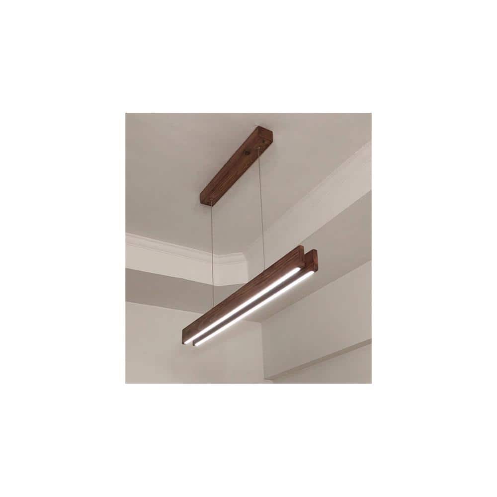 Slimline 36 Duo Brown Solid Wood Cluster Hanging Light