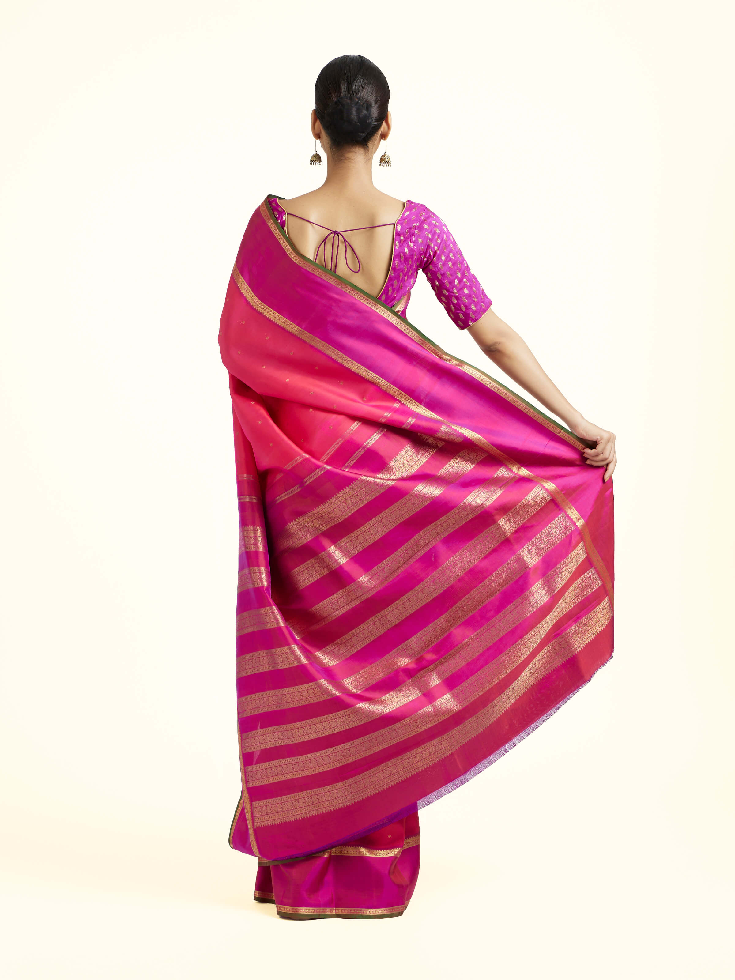 Pink Silk Kancheepuram Handloom Saree