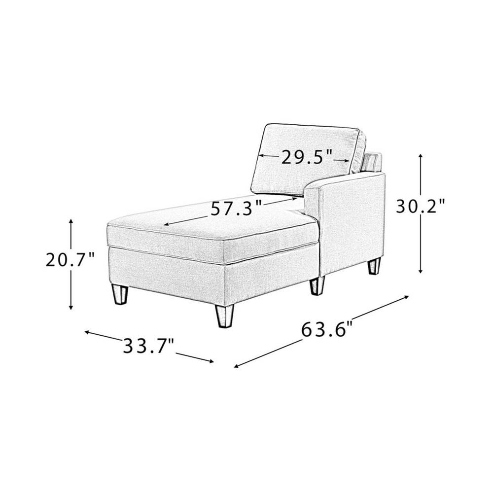 Bali Fabric Chaise Launger in Dark Grey Colour