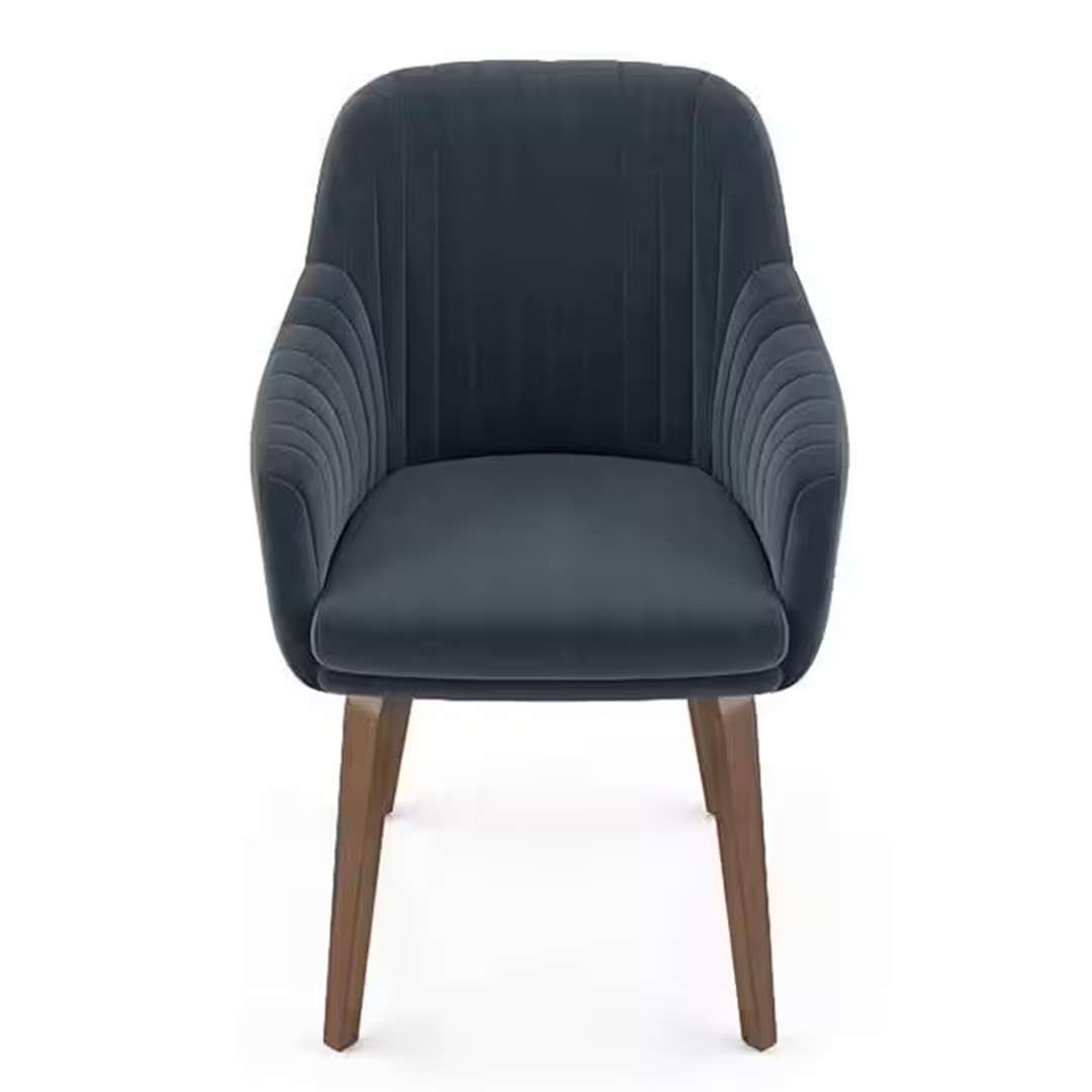 Rochelle Lounge Chair in Marengo Grey Velvet Colour
