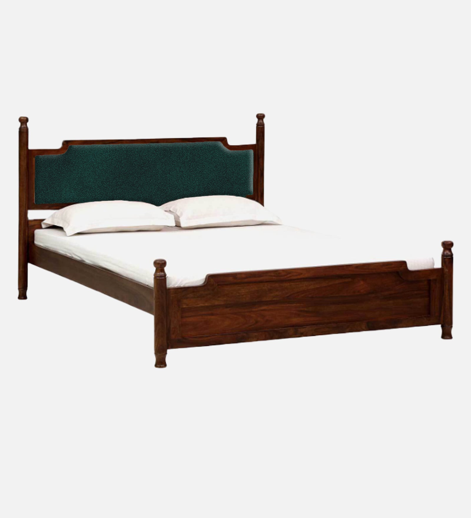 Domino Solid Wood King Size Non Storage Bed In Provincial Teak Finish