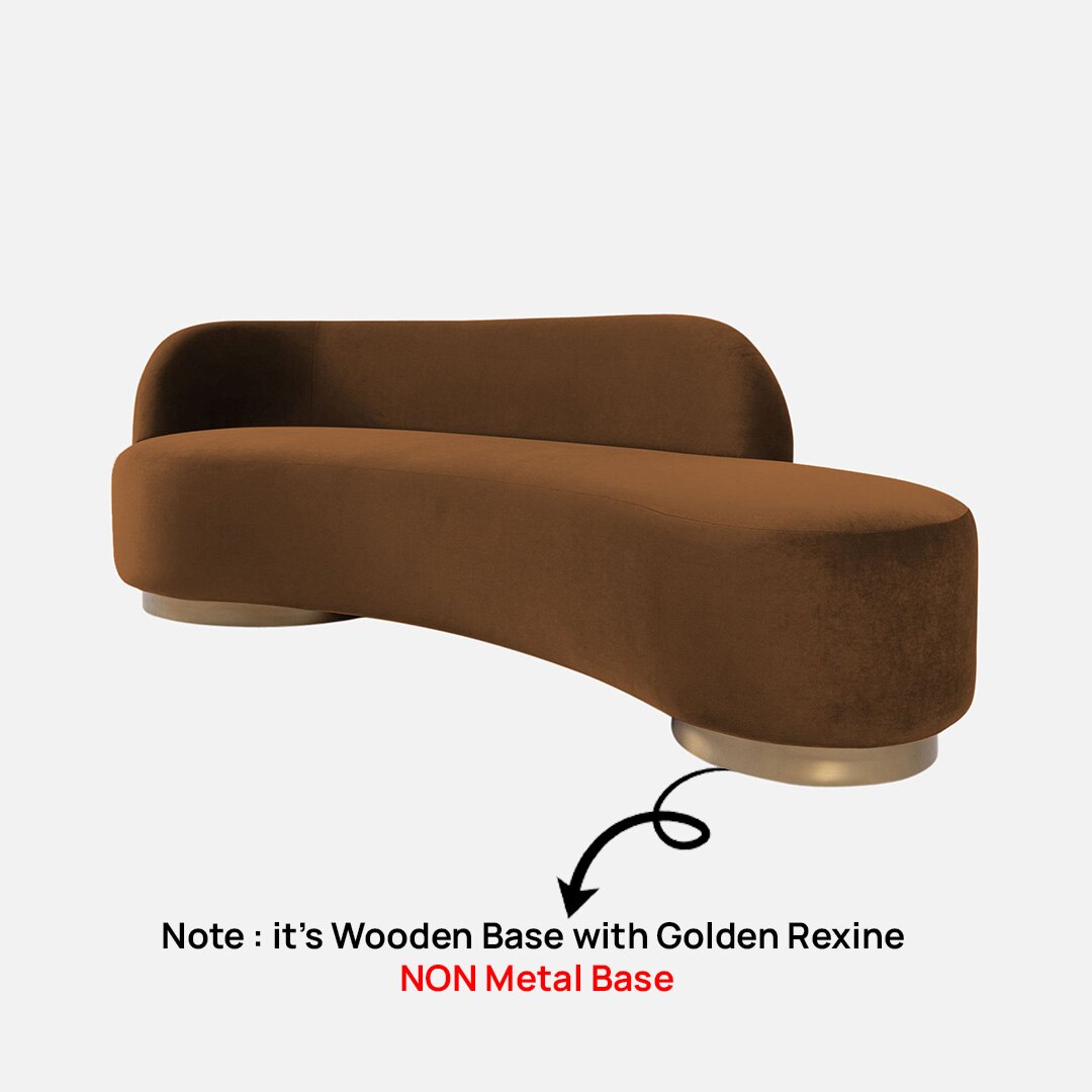 Maddox Velvet 3 Seater Sofa Brown in Colour