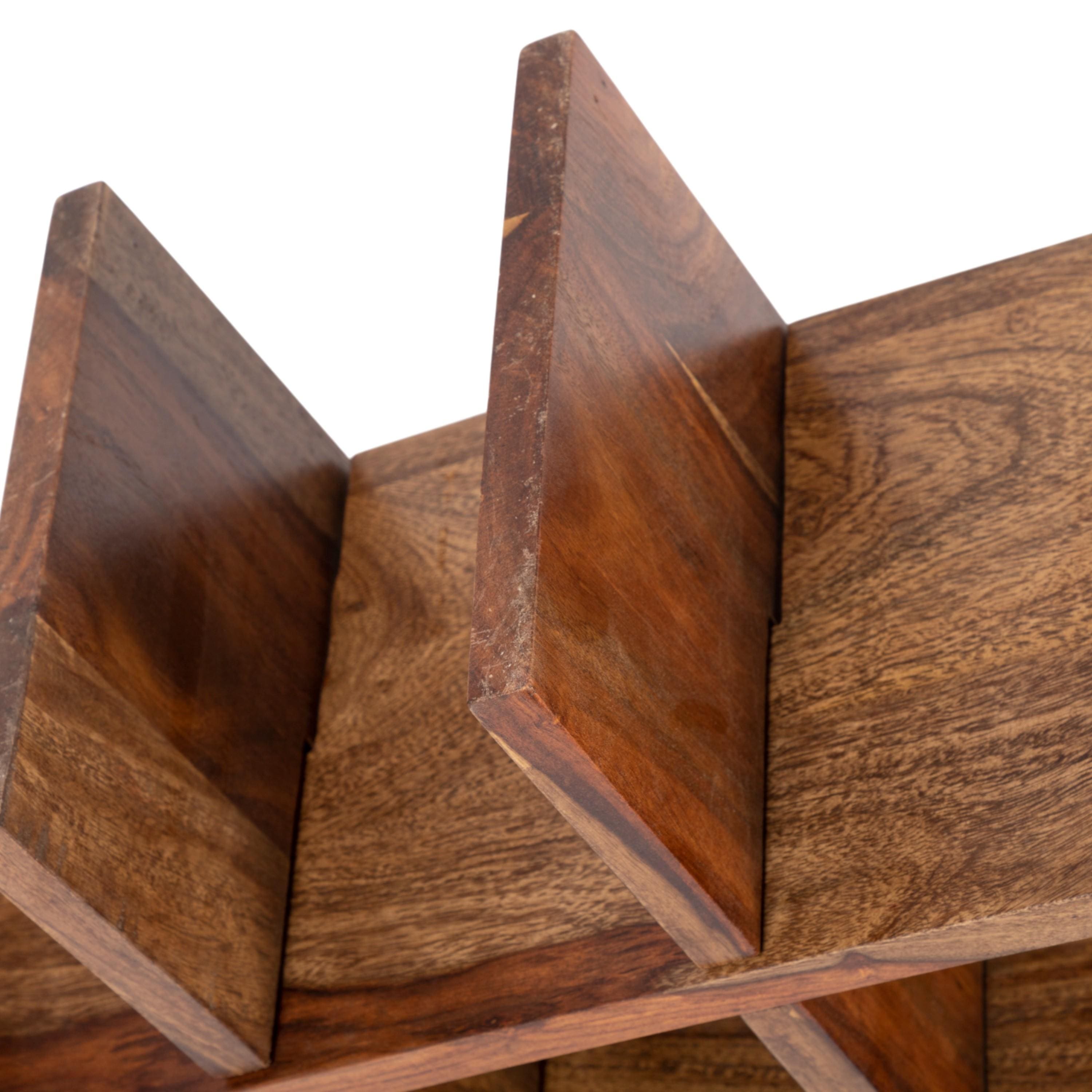 Kassel Sheesham Wood Wine Rack for 8 Bottles in Teak Finish