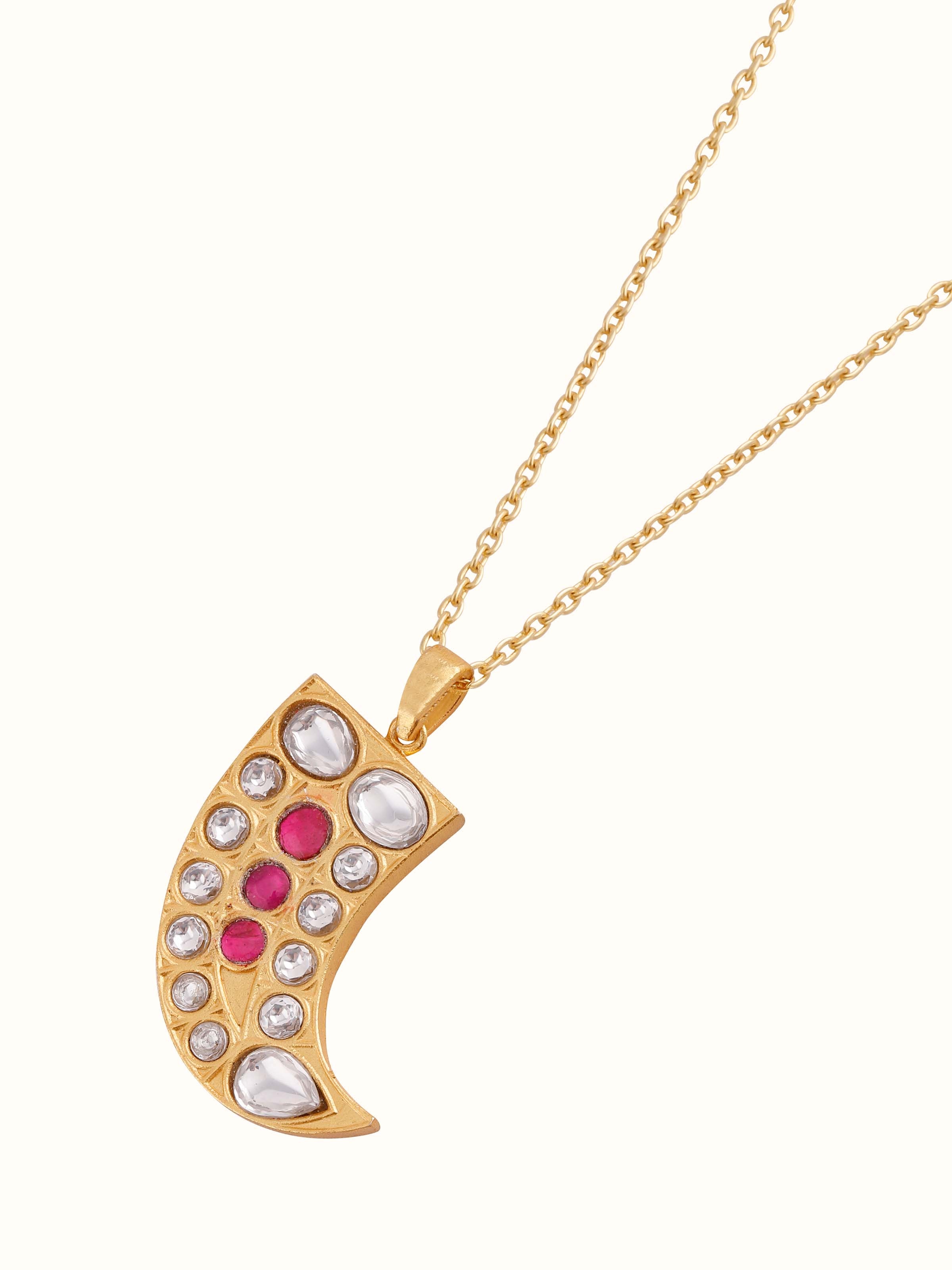 Close-up view of Silver Smithing pendant and chain, displaying its sculpted shape and artisanal finish.