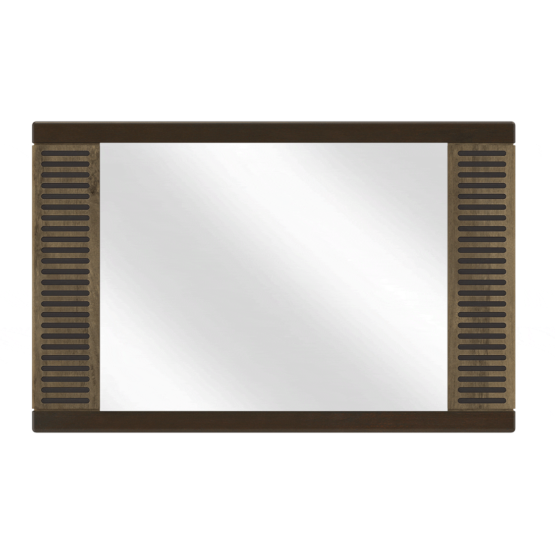 Masai Solid Wood Mirror In American Walnut - 2 Tone Finish