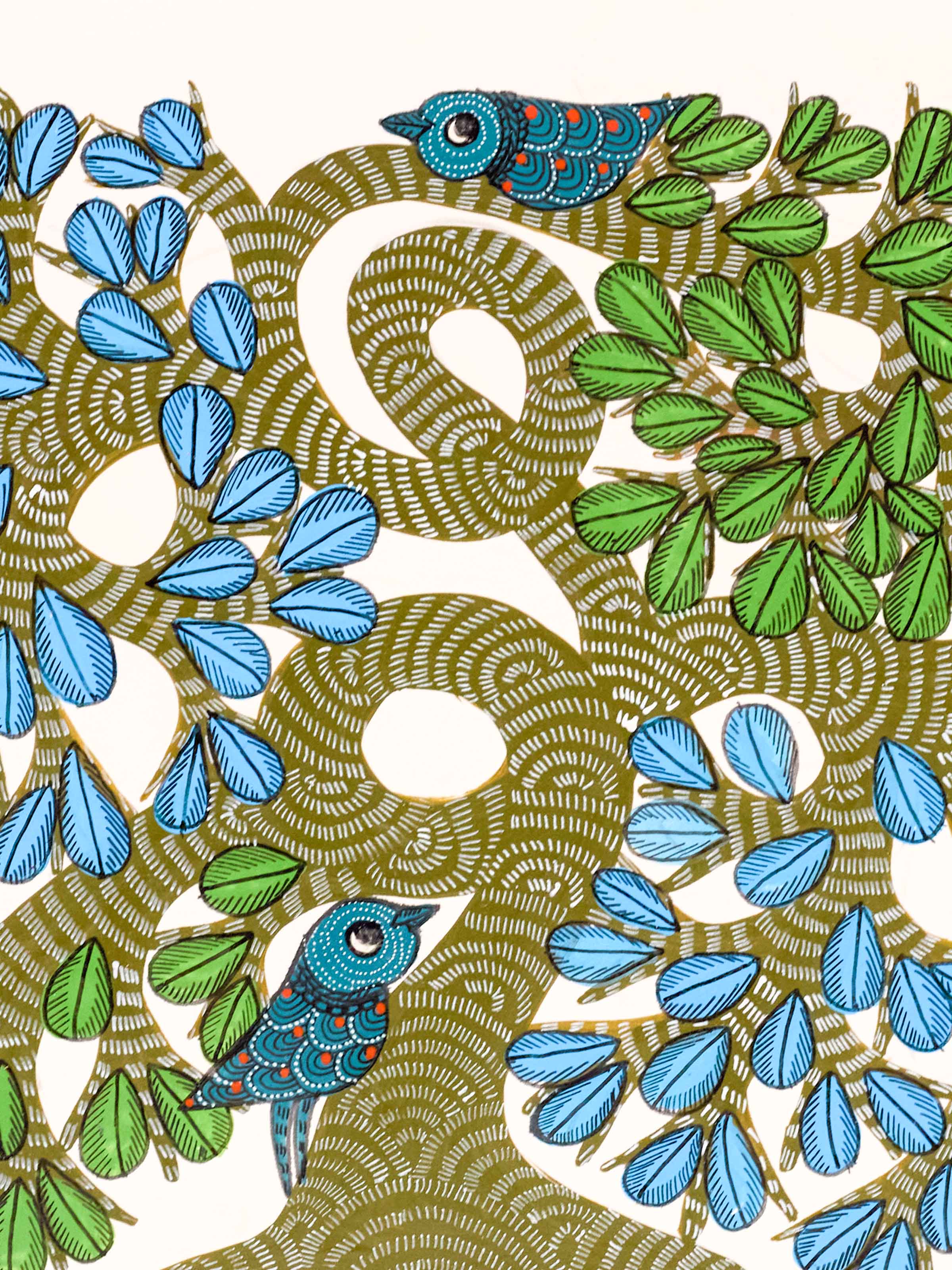 Feathered Tree Gond Art