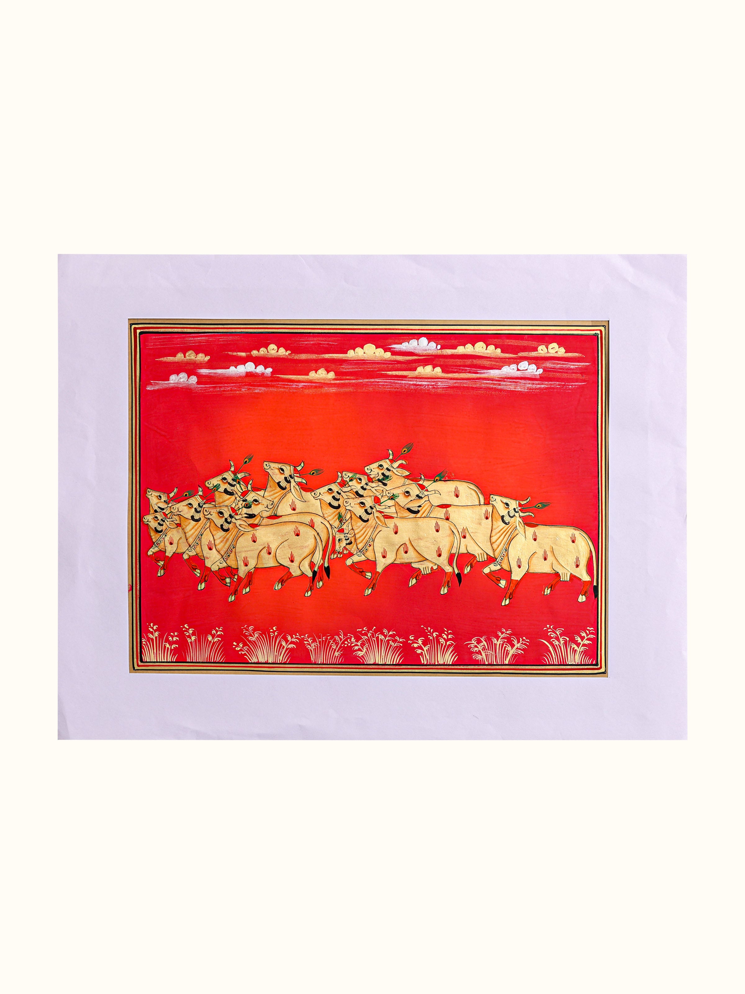 Group of Cows Gold Pichwai Painting