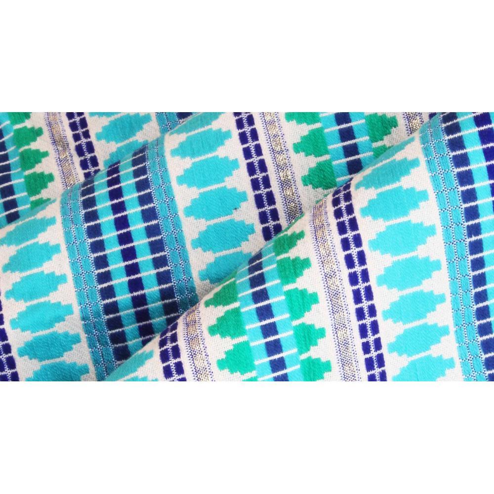 Acrylic Striped Cushion Cover with Lace Set of 2 (16 X 16 Inches)