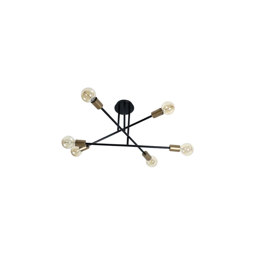 Six Head Sputnik Black Mordern Chandelier