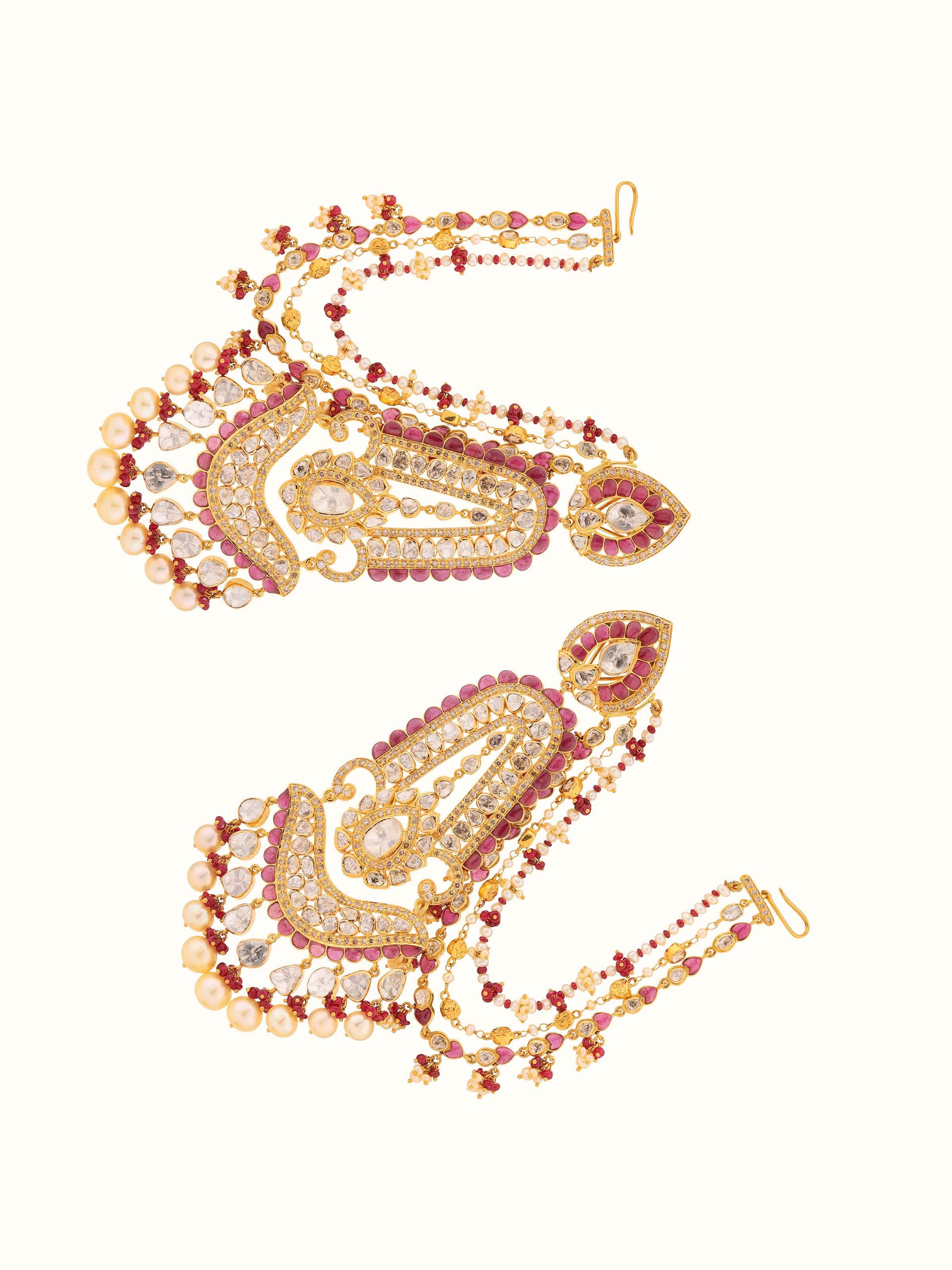 Dank Polki 14 Karat Gold Chandbalis