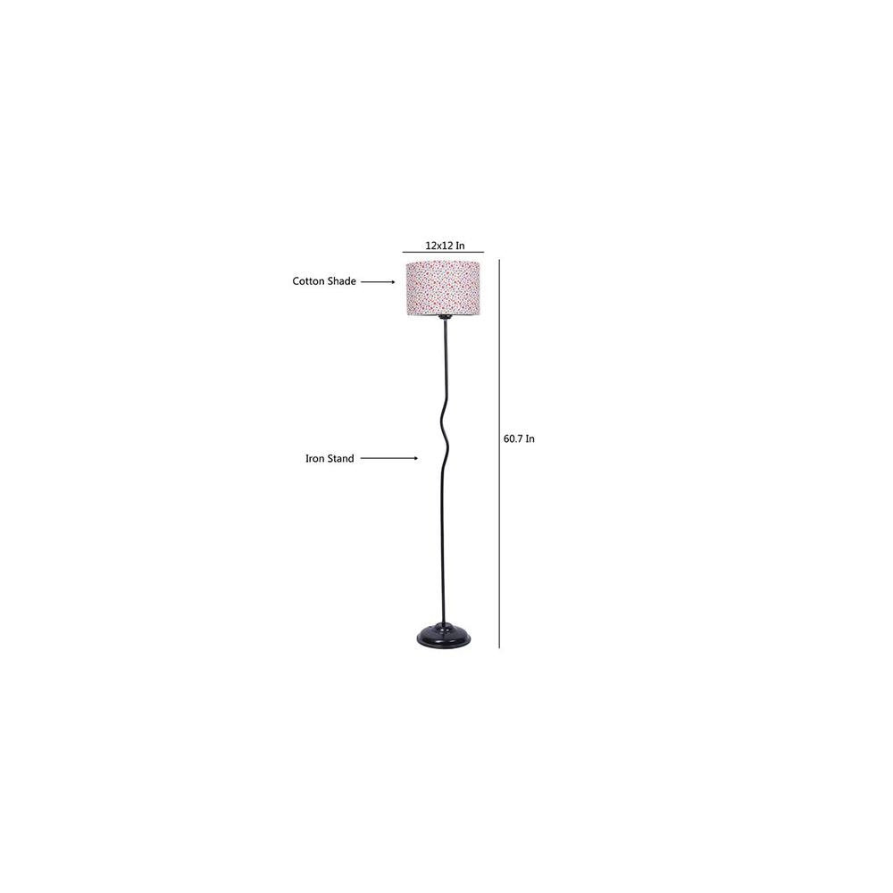 Piper Multi Cotton shade with Iron floor lamp