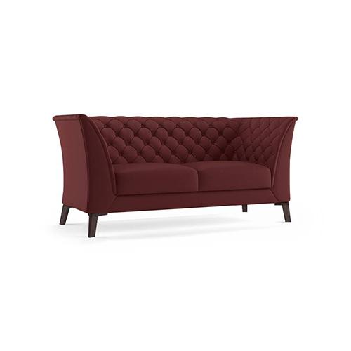 Weston 2 Seater Leather Sofa in Wine Colour