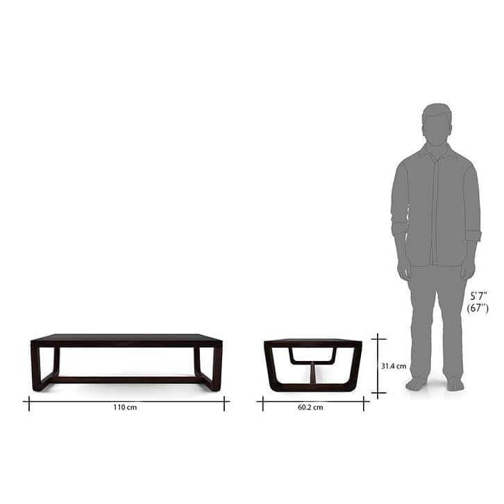 Botwin Rectangular Solid Wood Coffee Table In Mahogany Finish