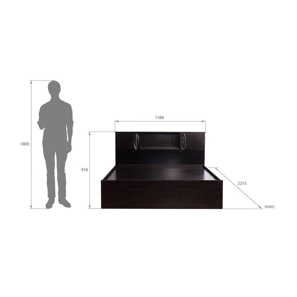 Kamira Solid Wood Queen Size Drawer Storage Bed In Melamine Finish