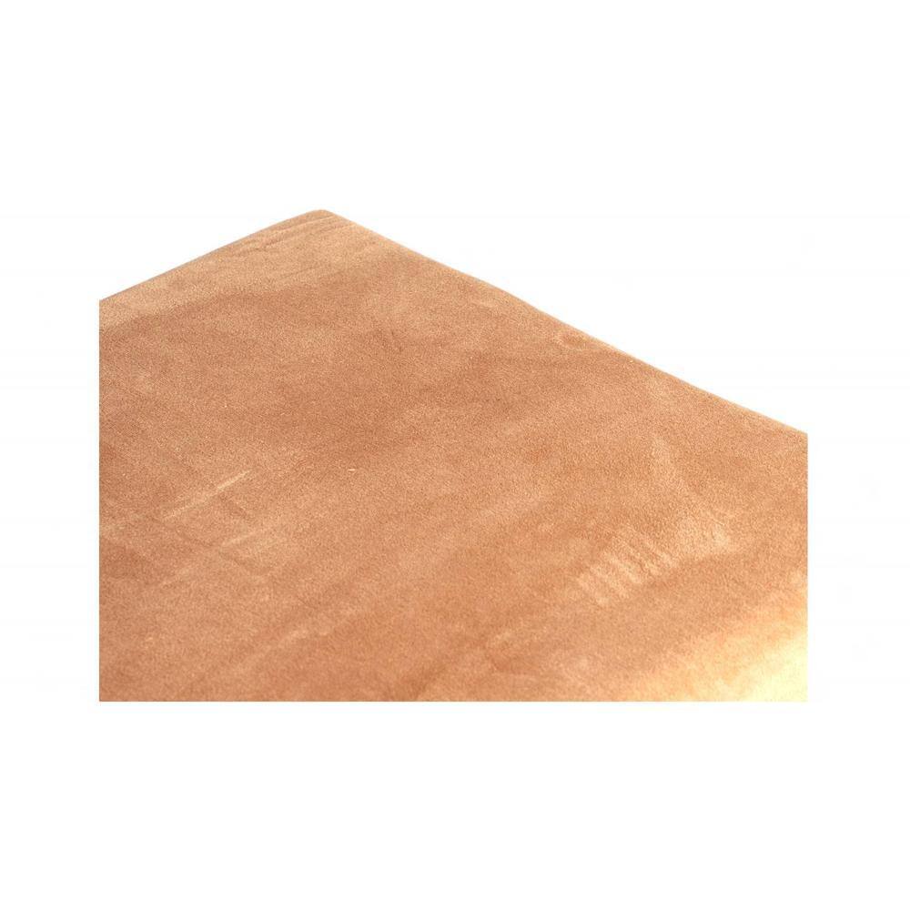 Asansol Sheesham Wood Accent Square Stool     in Melon Pink Cotton Velvet Upholstery