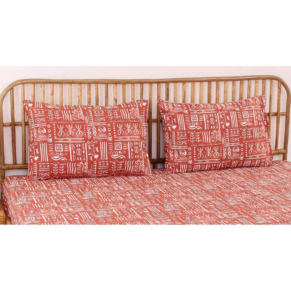 Gamathi King Bedsheet Set Rust