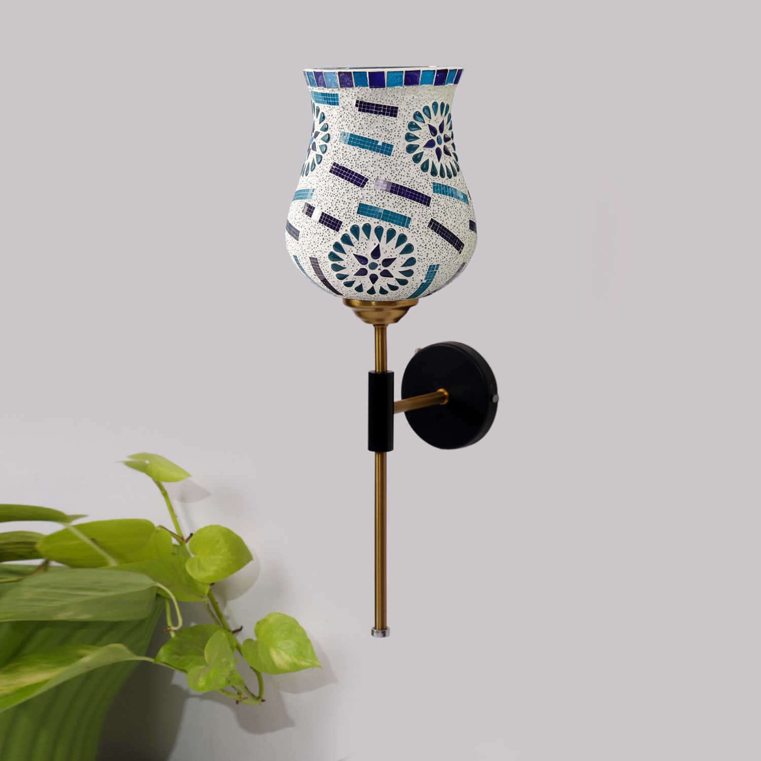 Devansh Metal Electric Wall Light in Black Colour with Multi Shade Count of 1 Light - Devansh