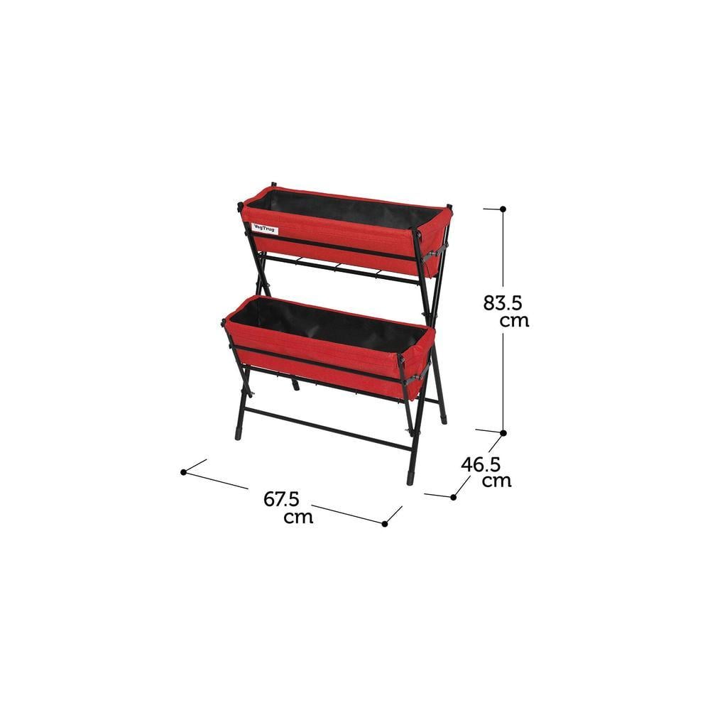 VegTrug Poppy Two Tier Ladder Planter with Red Liner