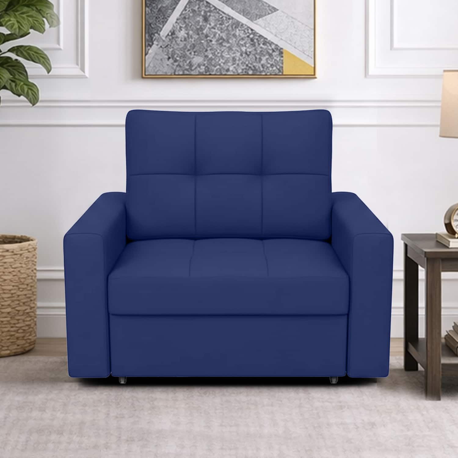 Barato Pull Out Sofa cum Bed in Navy Blue Colour - Home Lifestylez