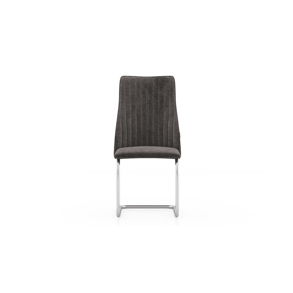 Ingrid Fabric Dining Chair Set Of 2 In Grey Colour