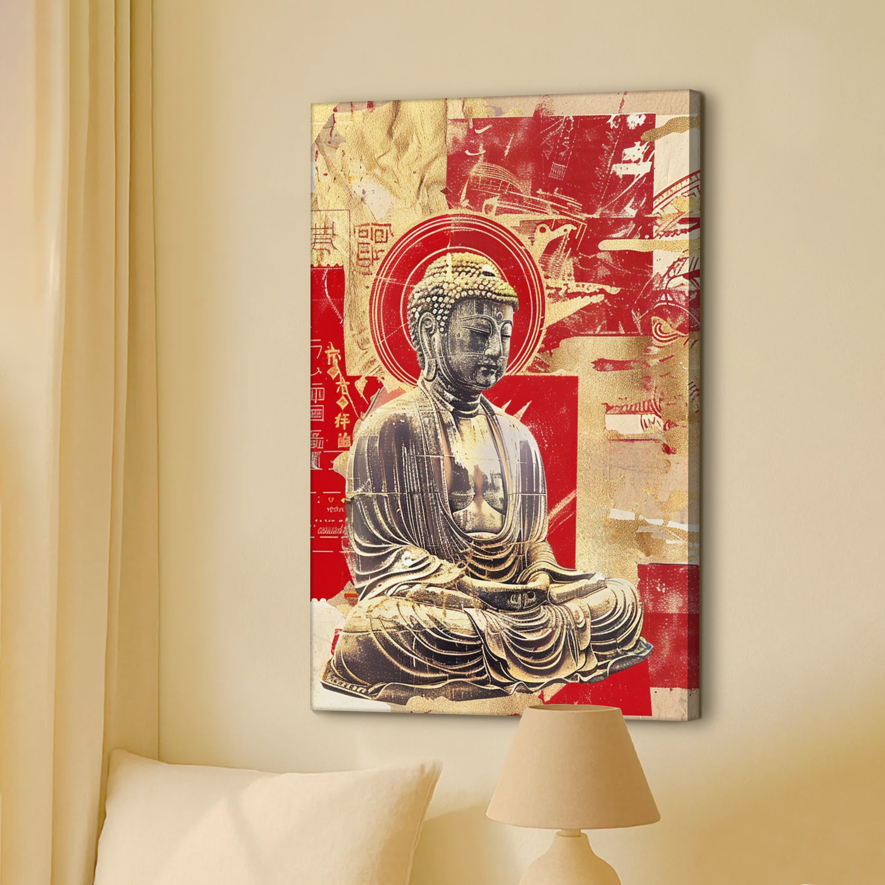 Abstract Buddha Canvas Wall Art 22 x 34 Inch - Art Street