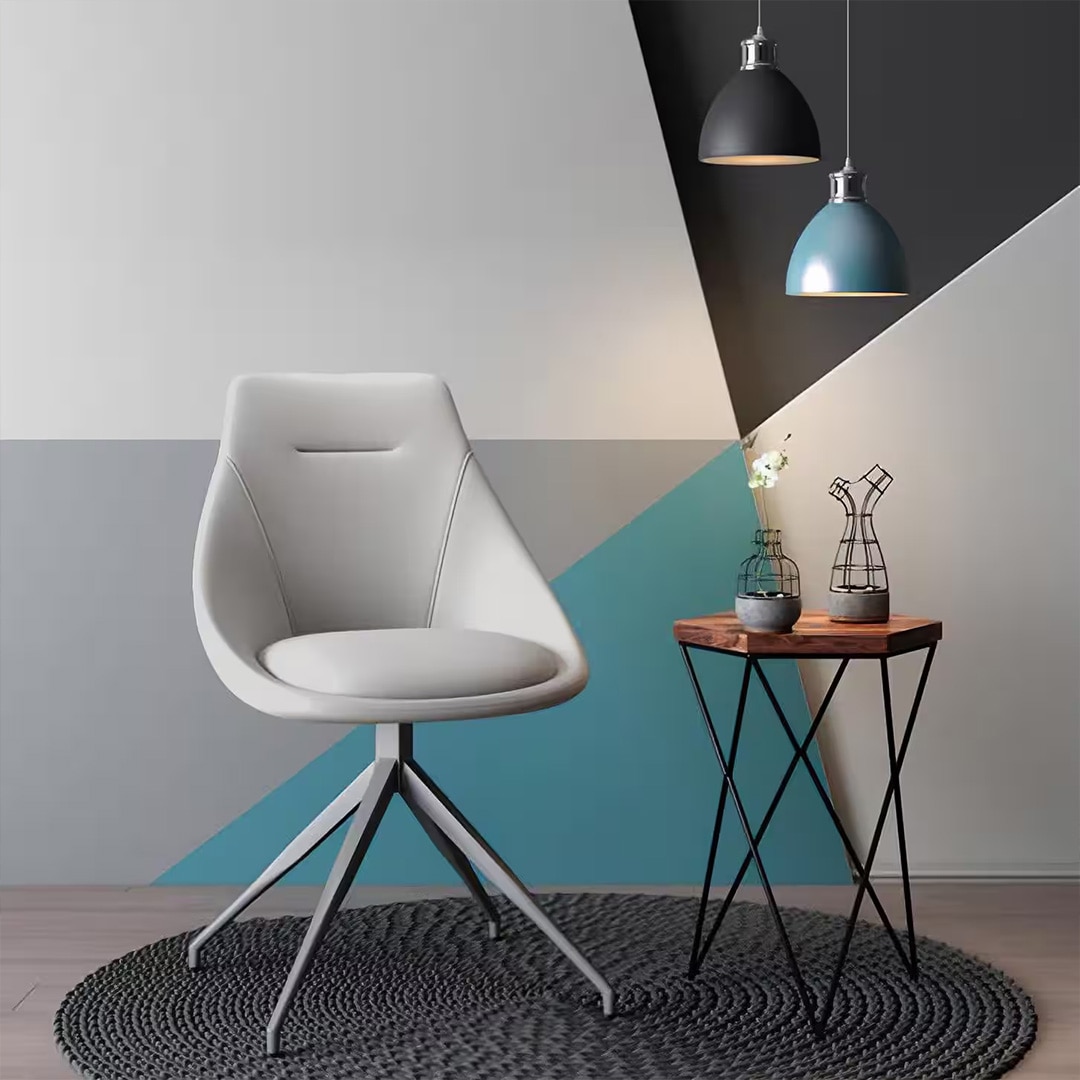 Doris Leatherette Accent Chair in White Colour