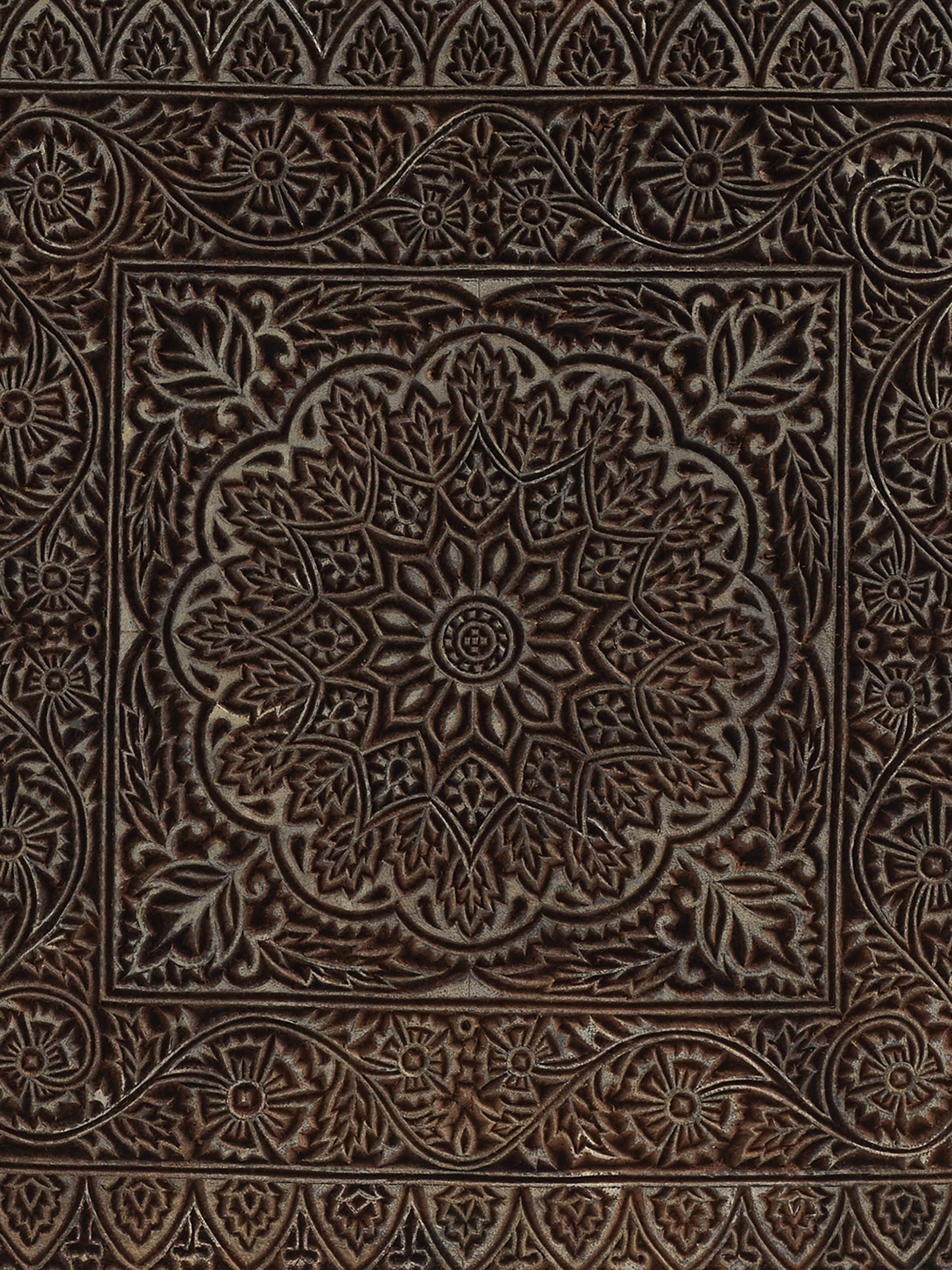 Decorative Sheesham wood square carving block with engraved surface texture – detail view