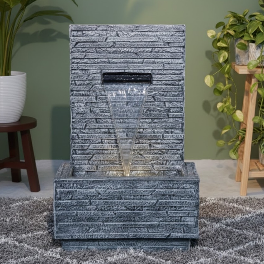 Dark Grey Slate Water Fall Water Fountain - Expleasia
