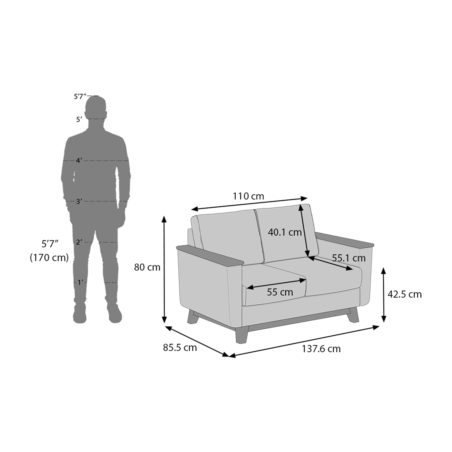 Corby Sofa Set (Colour : Dark Coral , Seater : 3+2+1+1)