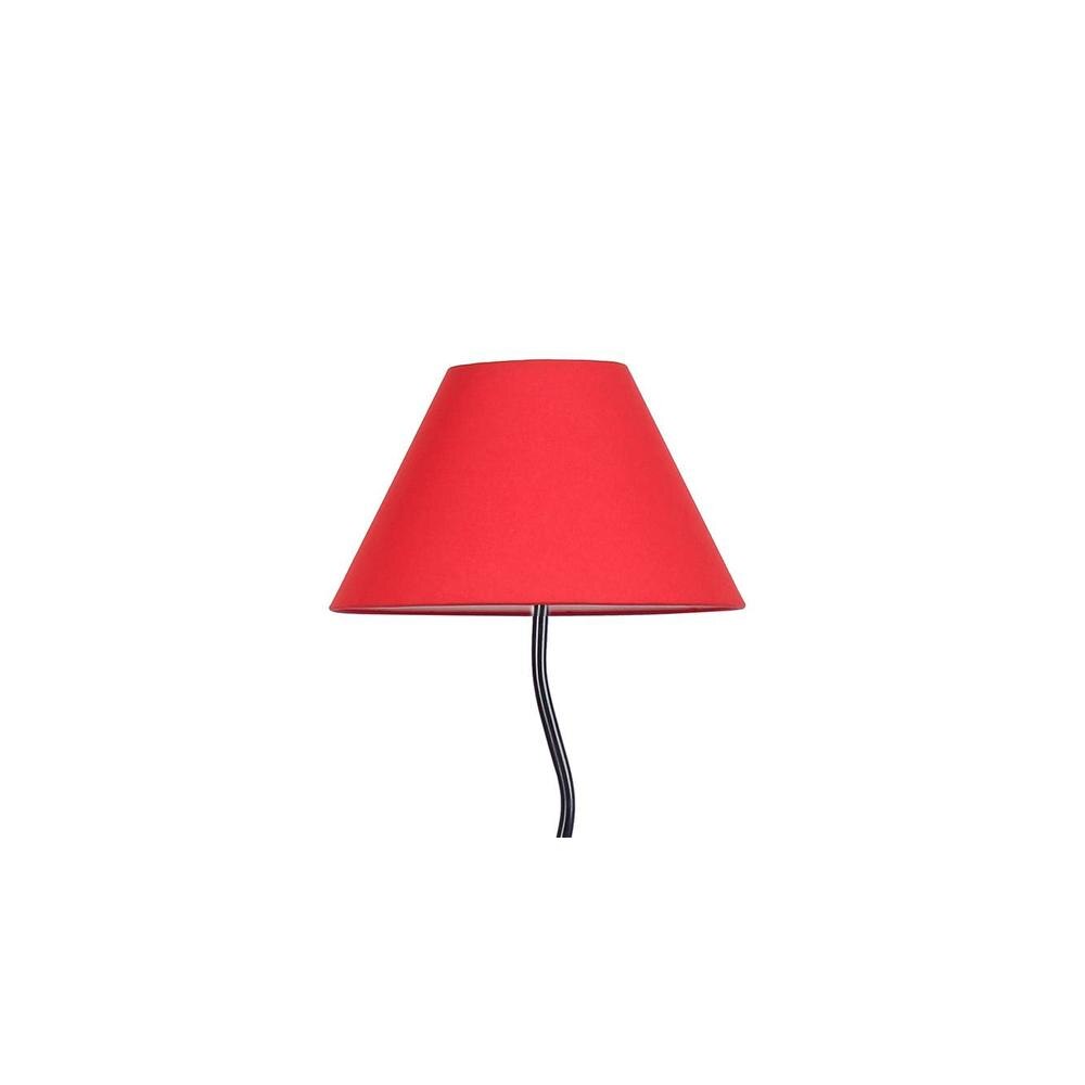 Hazel Zig Zag Iron Floor lamp with Cotton Conical Red shade (Z32)