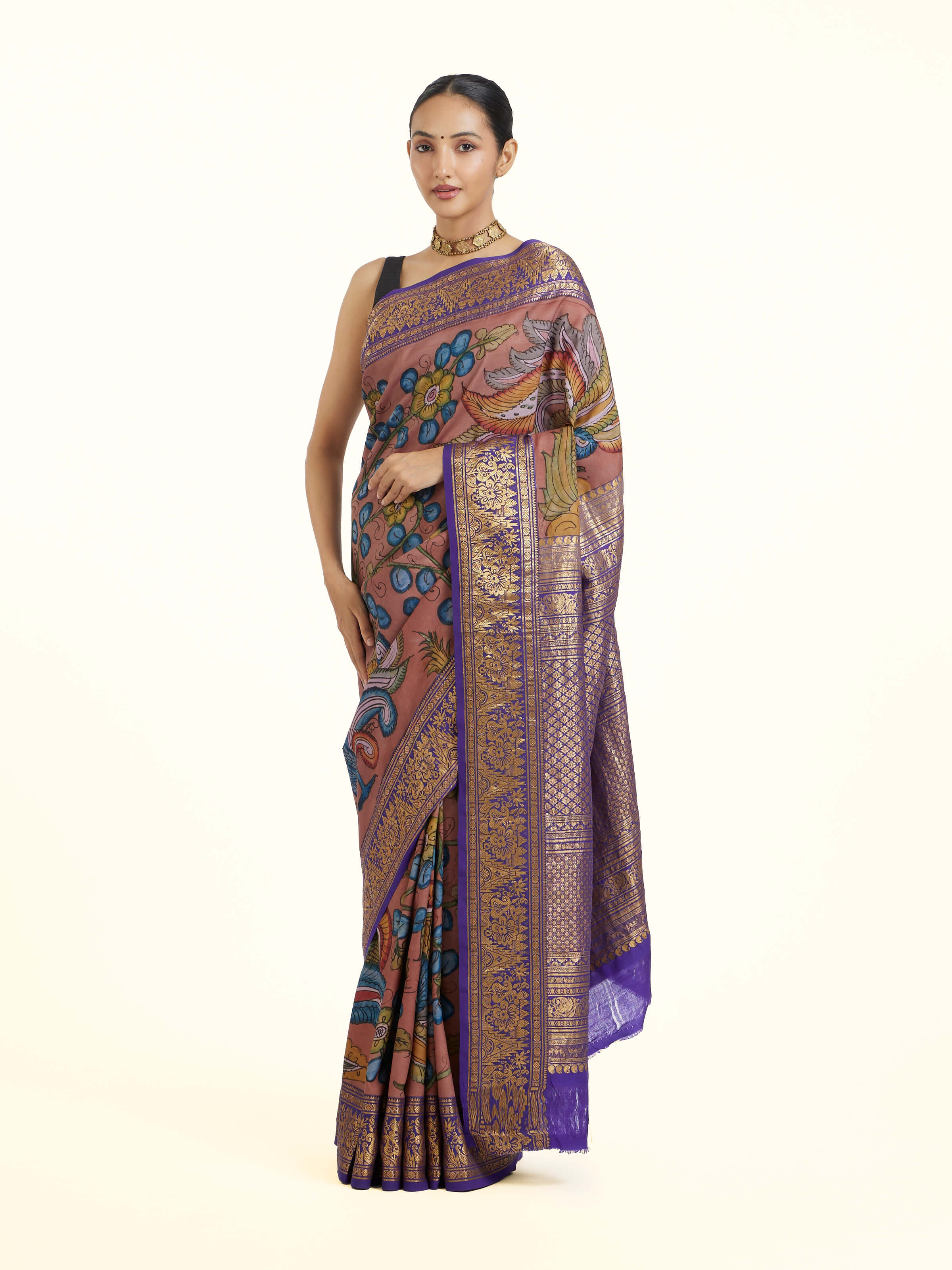 Kalamkari Kanchi Silk Saree