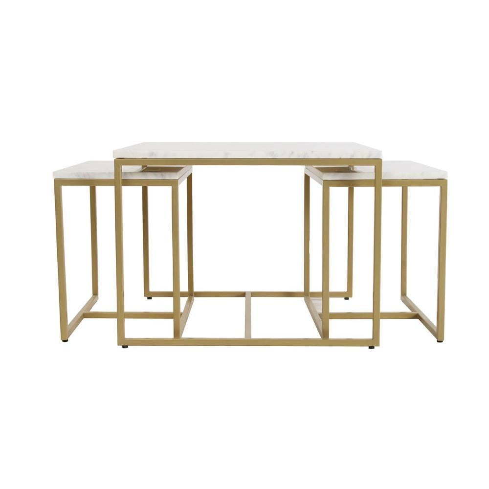 Stendal Nesting Coffee Table Set Of 3 Marble Square