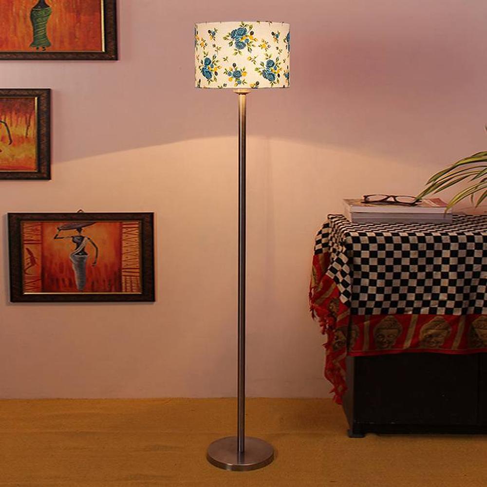 Dayana Multicolour Cotton Shade Floor Lamp