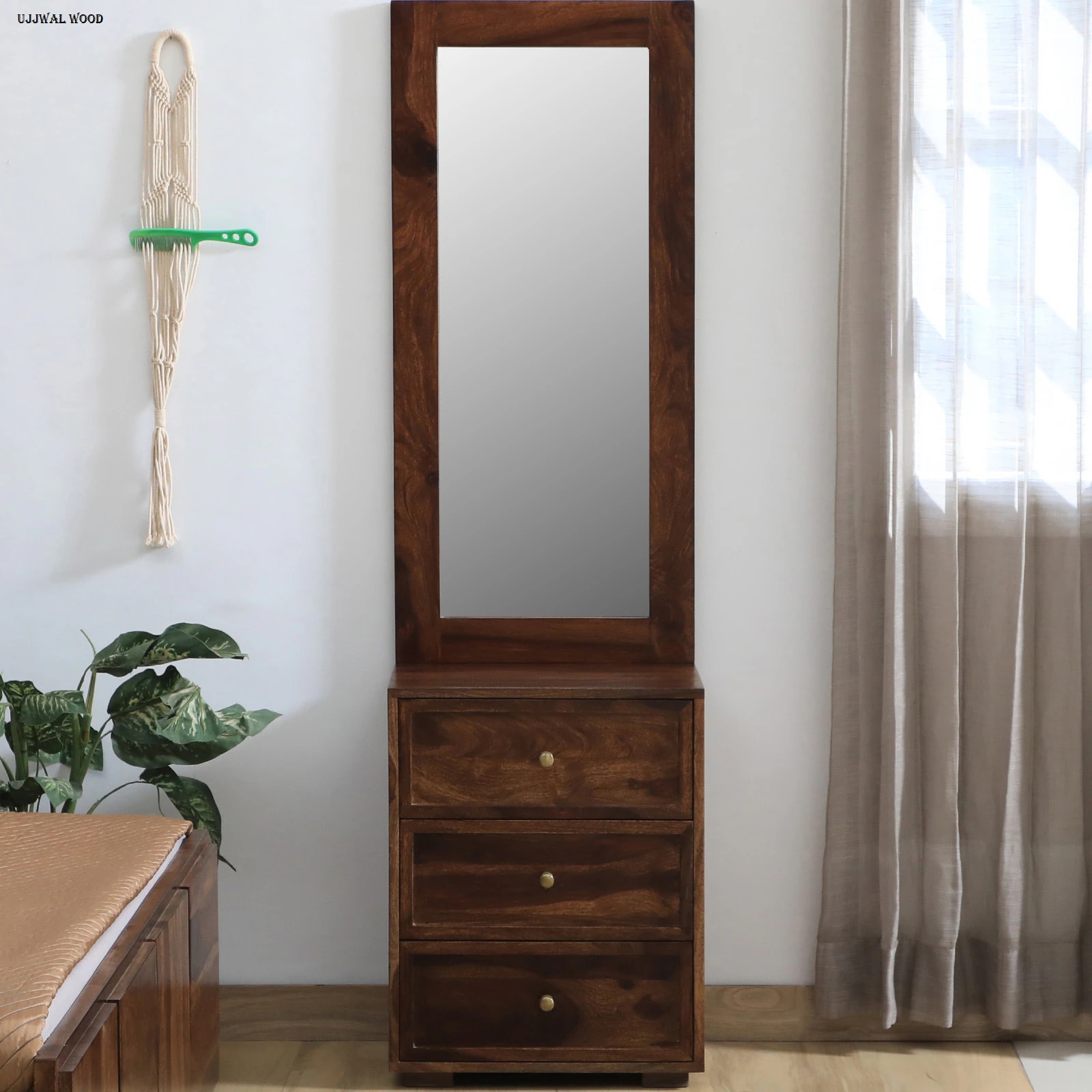 Sheesham Wood Dresser in Provincial Teak Finish