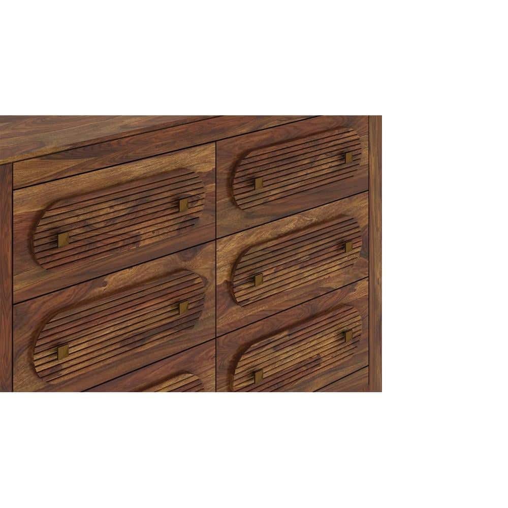Woodwhiz Solid Wood Chest of 6 Drawers in Provincial Teak Finish